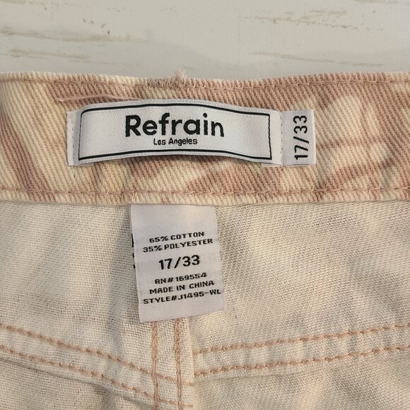 Refrain Printed Cargo Wide Leg Denim Jeans Pants NEW 33  Luxe Casual Streetwear - Picture 4 of 10